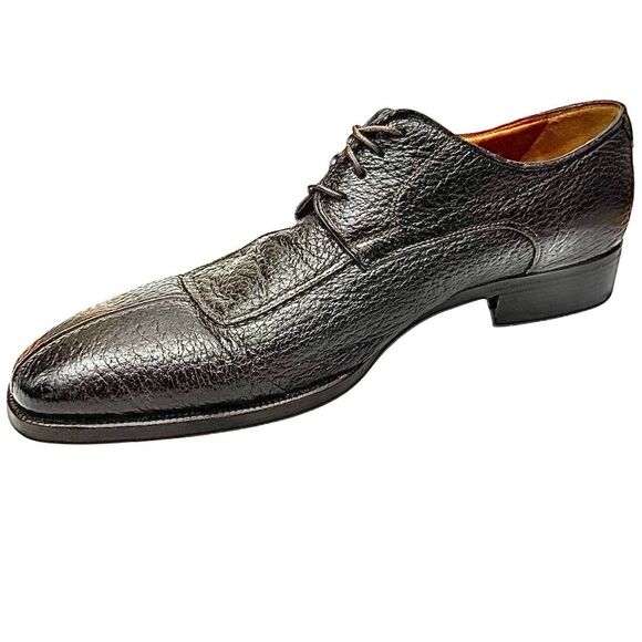 Moreschi Men’s Brown Peccary Split Toe Dress Shoes Size 10 D EU 9 Made in Italy main image 5